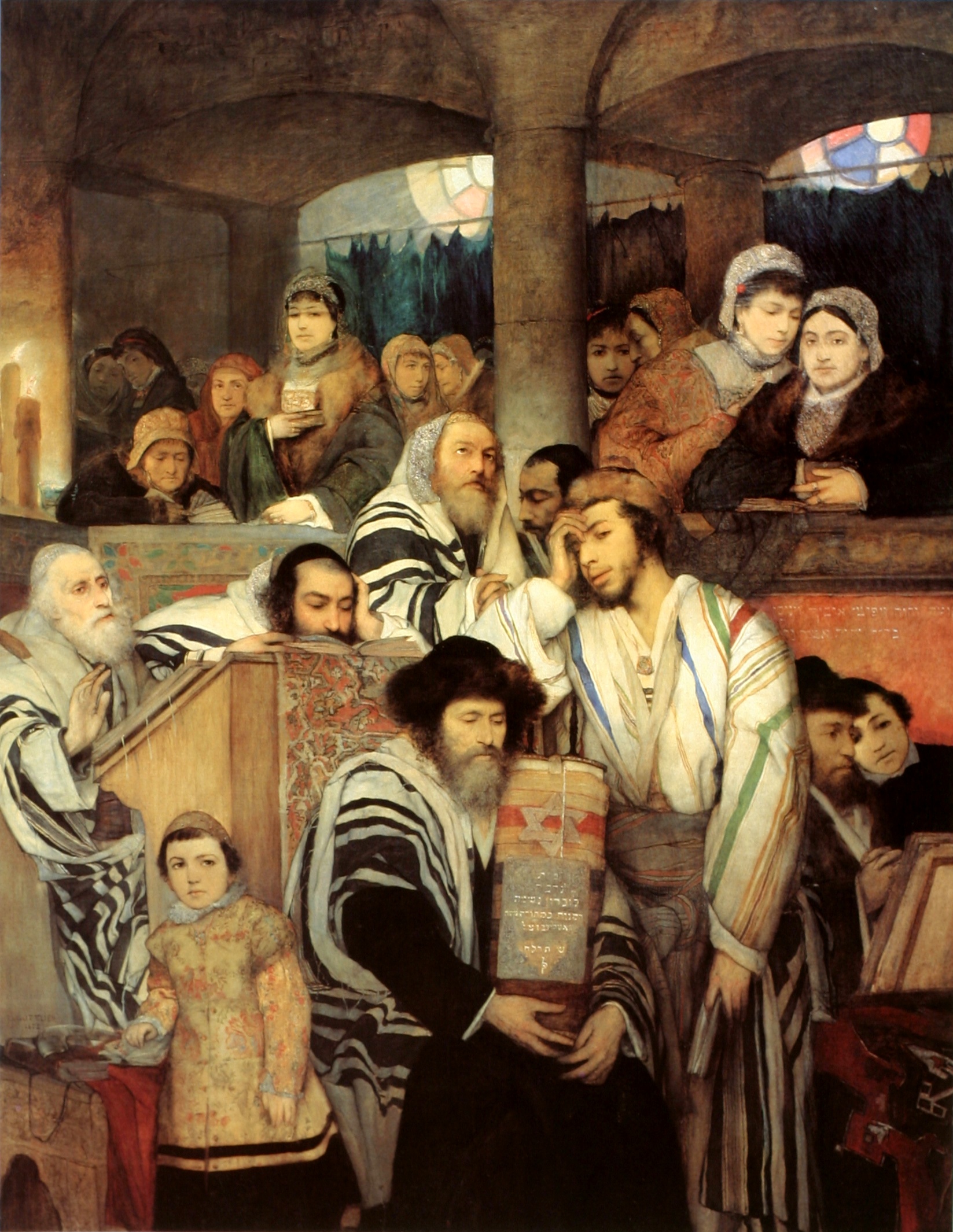 la-tora-gottlieb-jews_praying_in_the_synagogue_on_yom_kippur1